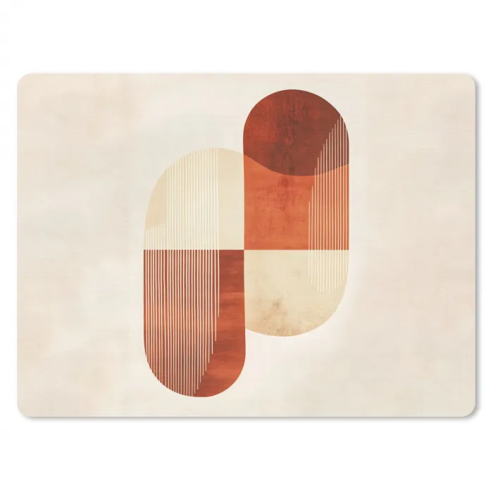Bogen - Beige - Vormen muismat rubber klein -3d