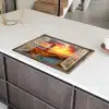 Doorkijk - Raam - Vuurtoren - Zonsondergang - Strand Inductie beschermer vinyl 3mm klein -sfeer8