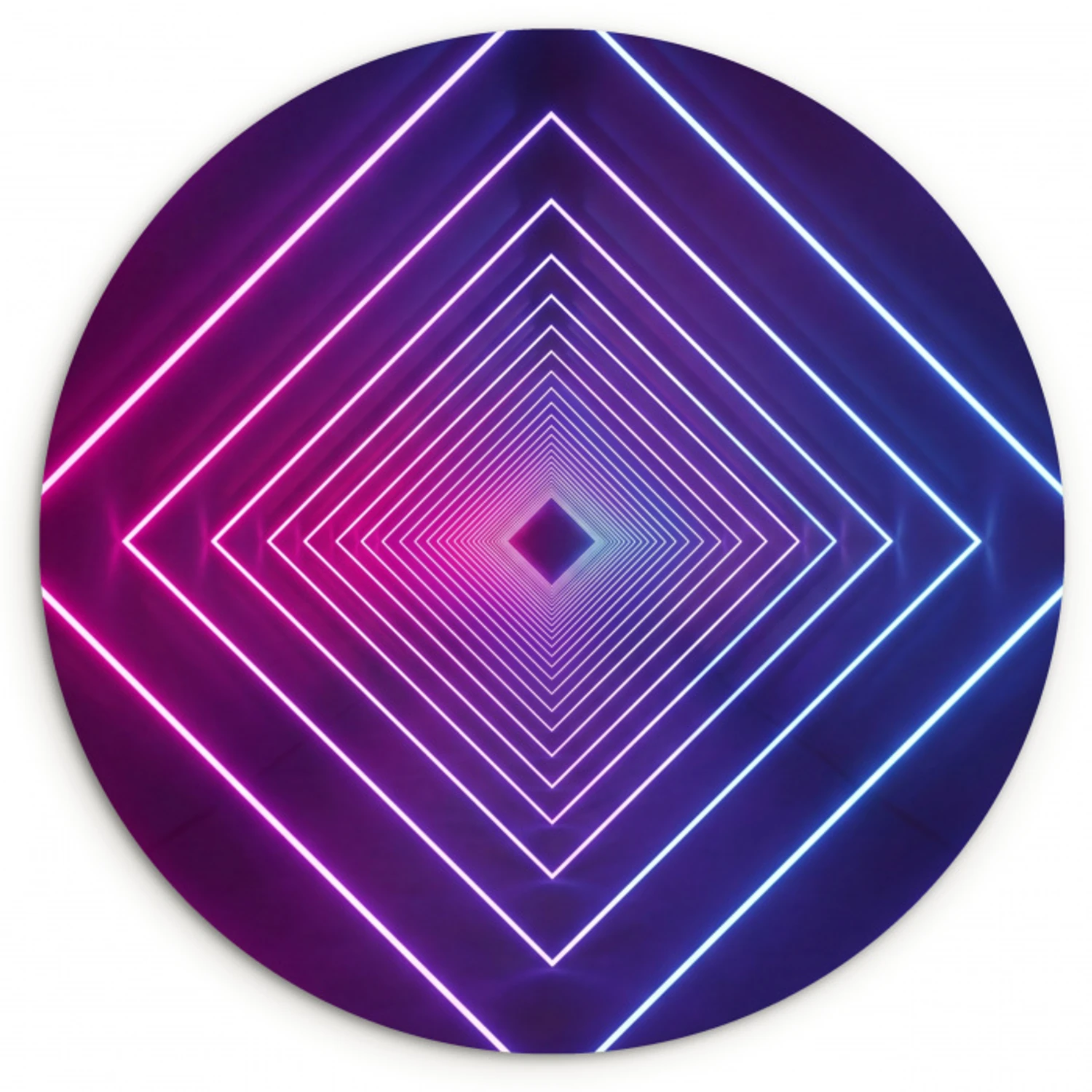 Driedimensionaal - Tunnel - Ruimte Wandcirkel kunststof plaat 5mm dik klein -3d