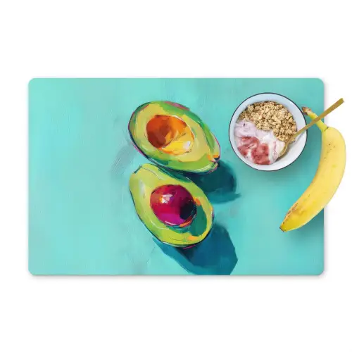 Avocado - Groen - Pit - Schaduw Placemat vinyl groot -zzzproduct_Kitchenyeah-website