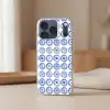 Borden - Bloemen - Patroon - Blauw Telefoonhoesje iPhone 17 Pro klein 878 -sfeer2
