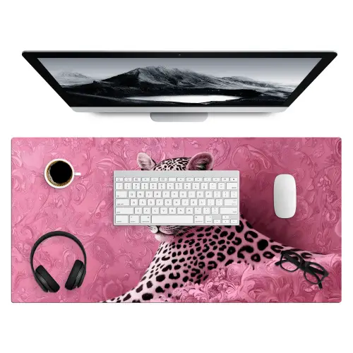 Panter - Luxe - Roze Muismat XXL klein -3d