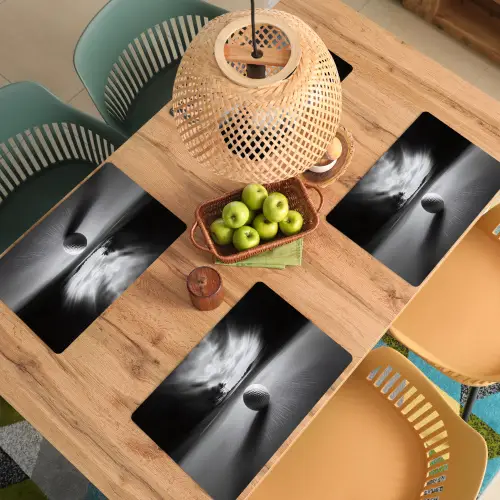 Golfbal - Wazig - Zwart Placemat vinyl groot -zzsfeer5_Kitchenyeah-website