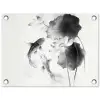 Lotusbloemen - Vissen - Bladeren - Zwart tuinposter los doek klein -3d