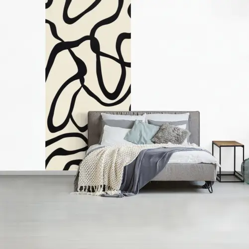 Abstract - Lijnen - Modern - Beige fotobehang vinyl groot -slaapkamer