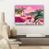 Stad - Roze - Palmbomen canvas 2cm klein -sfeer6
