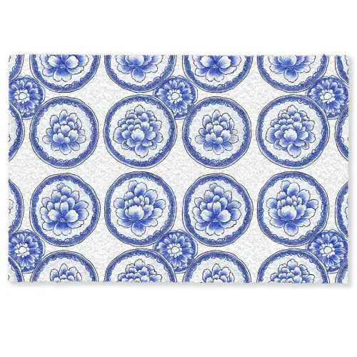 Cirkels - Bloemen - Blauw Deurmat klein 898 -zkaufland3d