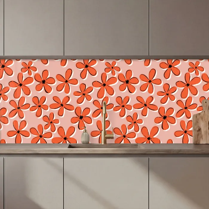 Patronen - Vintage - Bloem keuken achterwand 2 middel 871 zz_3dshopping