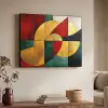 Abstract - Kerst - Goud - Rood - Groen Textielframe zwart klein -sfeer3