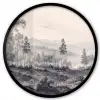Mistig - Berglandschap - Illustratie Fotolijst rond zonder passe partout klein -3d