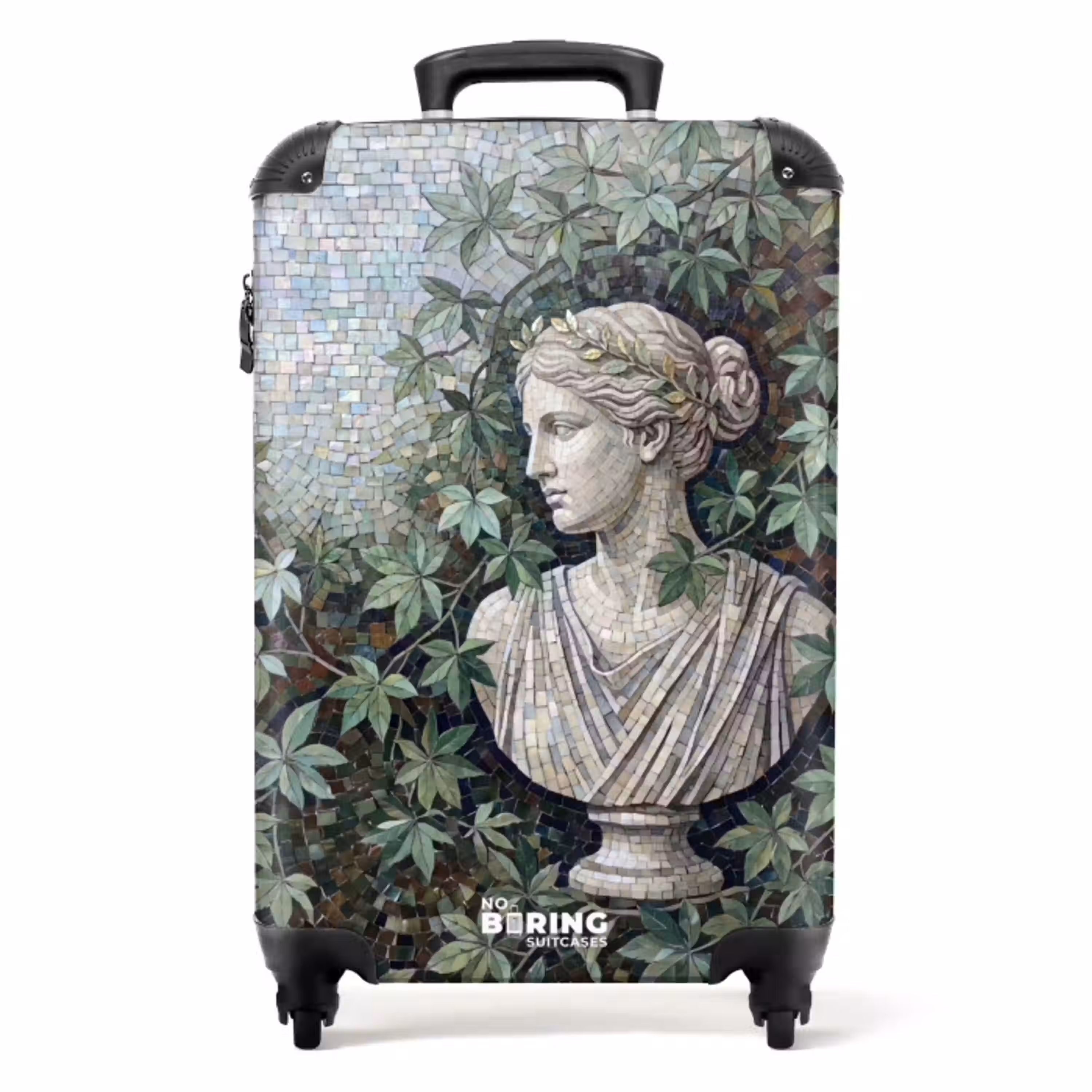 Vrouw - Klassiek - Mozaiëk - Natuur - Groen NBS - Handbagage koffer - Volwassenen Unisex middel -productfoto_recht