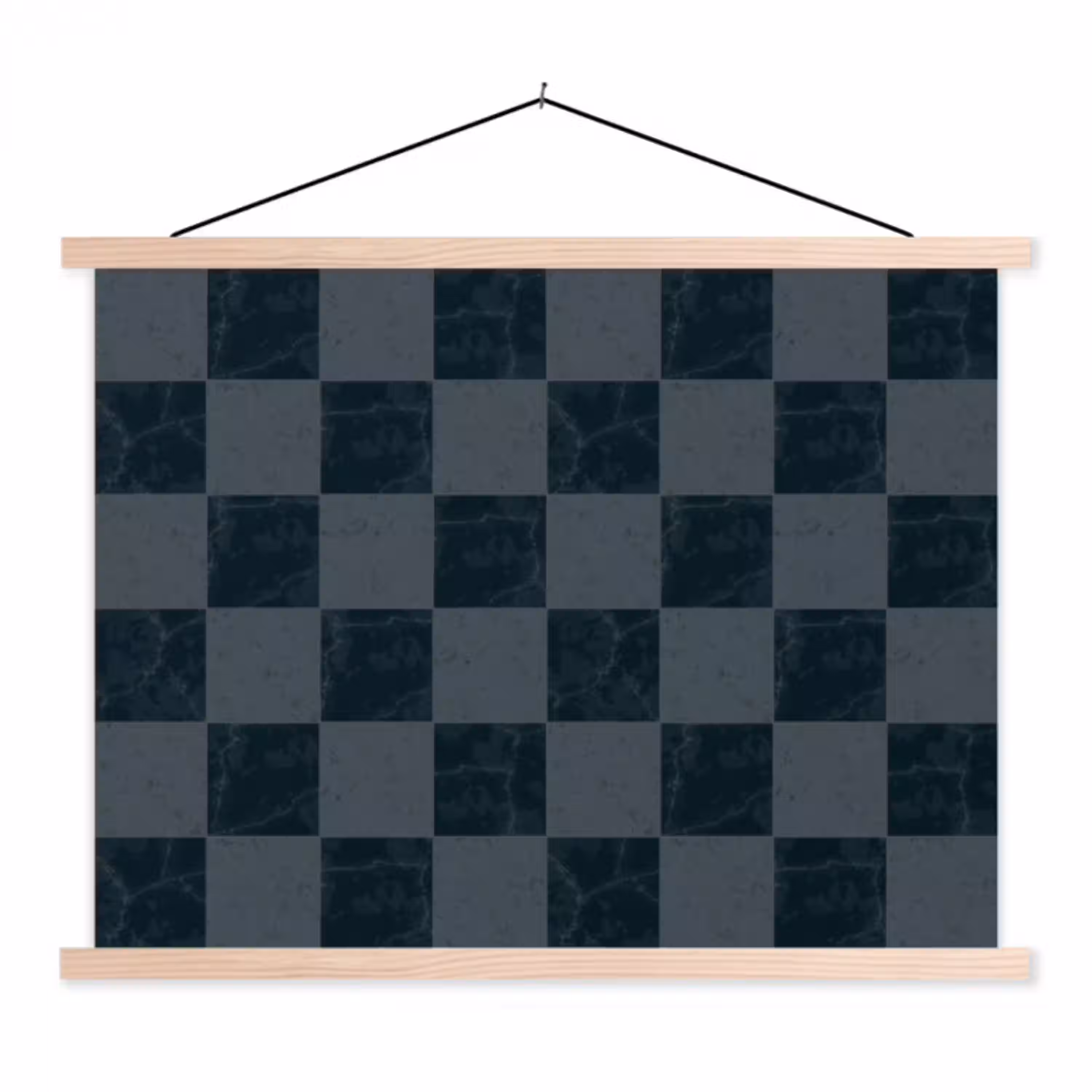 Marmer - Patroon - Antraciet textielposter latten blank klein 122 -3d
