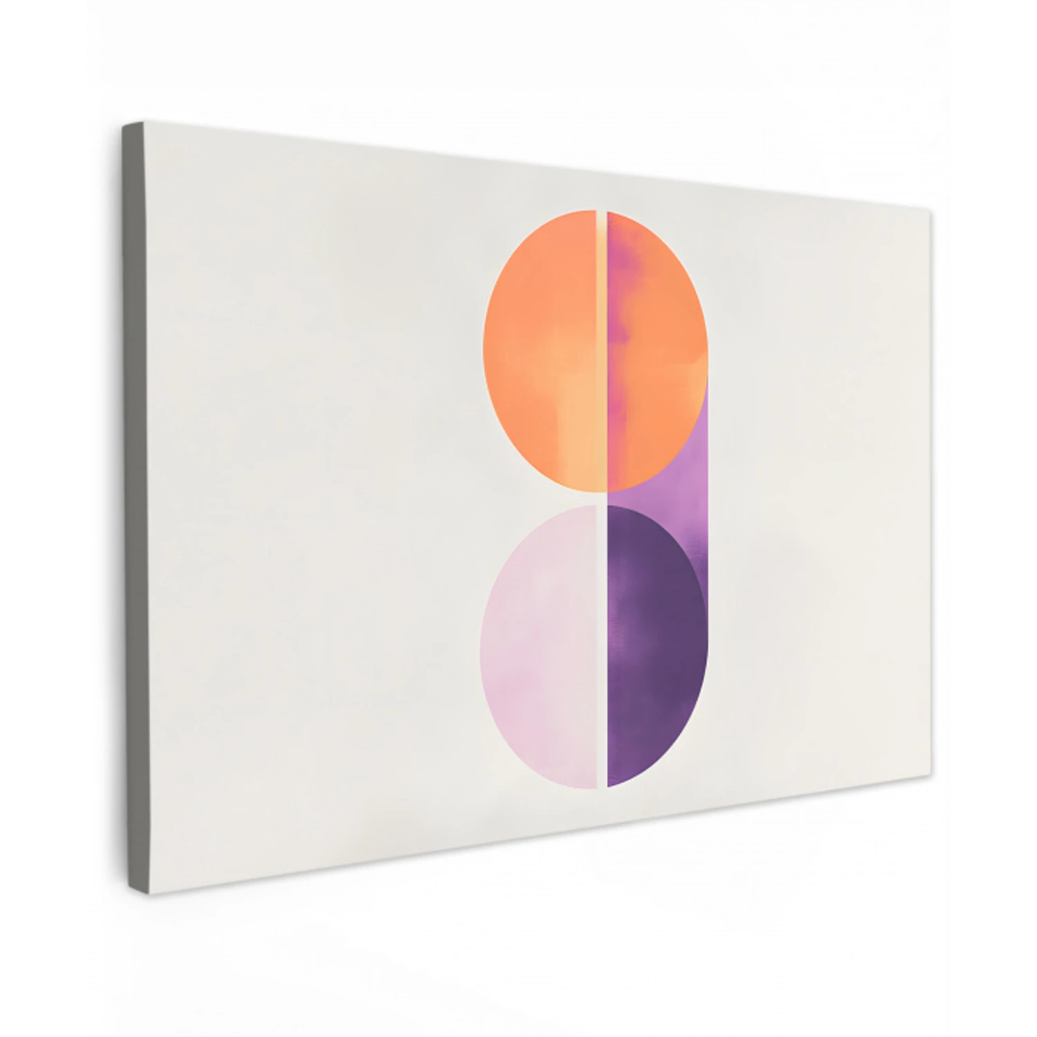 Cirkels - Abstract - Paars Tuinposter op houten frame 2 cm dik klein -3d