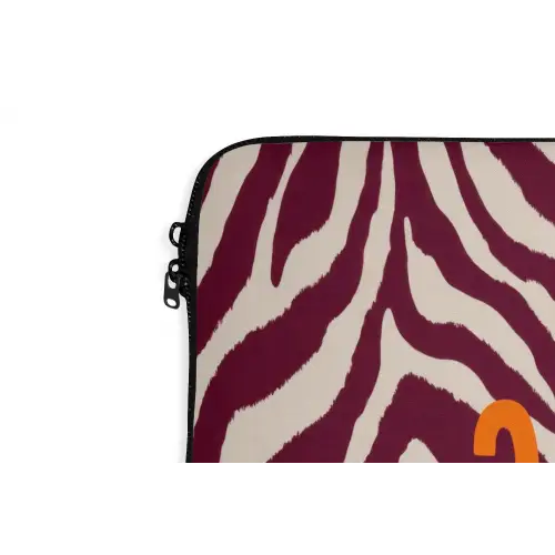 New era - Bordeaux - Zebraprint laptophoes neopreen klein -detail