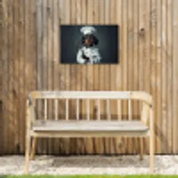 Hond - Garde - Kok Tuinposter op houten frame 2 cm dik klein -sfeer4