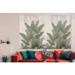 Bananenbladeren - Beton - Groen forex 5mm xxl -woonkamer