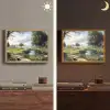 Zandpad - Groen landschap - Water Light Box met batterij (Wandlamp) middel -sfeer3