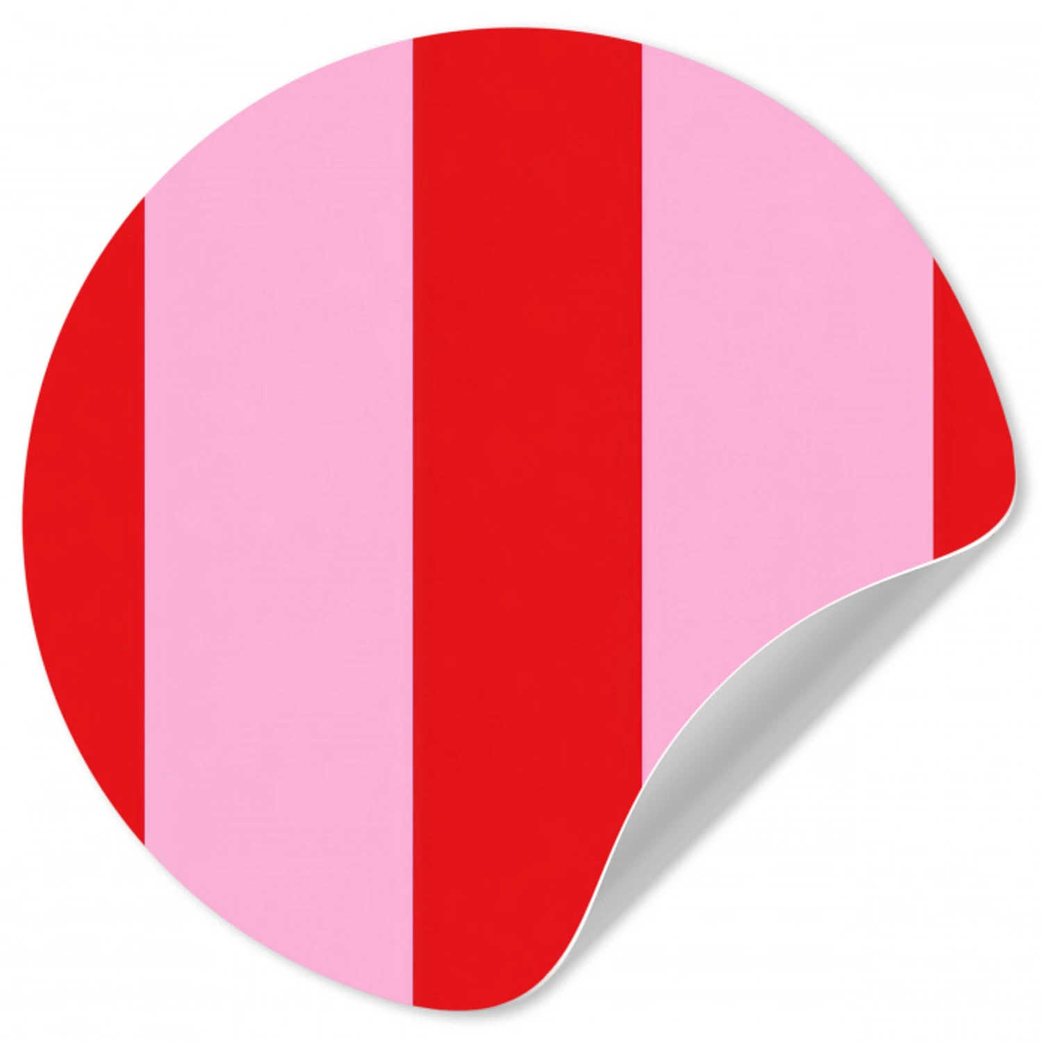 Strepen - Klassiek - Roze Wandcirkel behangsticker klein 186 -3d