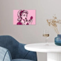 Vintage - Vrouw - Roze poster papier klein -sfeer3