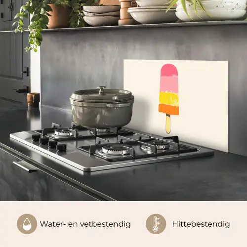 Waterijsje - Retro - Stokje - Roze keuken achterwand spatscherm klein -usp_NL