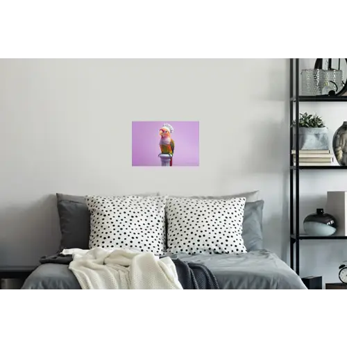 Papegaai - Koksmuts - Pilaar - Vogel Muursticker klein -slaapkamer