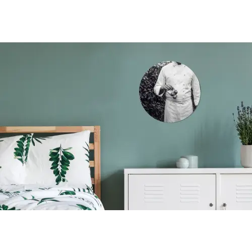 Tomaten - Chef - Zwart - Wit Wandcirkel aluminium klein -slaapkamer