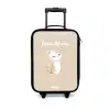 Kat omringd door beige stippen Kinderkoffer - Zwart klein -3d