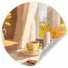 Thee - Boek - Thee - Herfst Wandcirkel behangsticker klein -3d