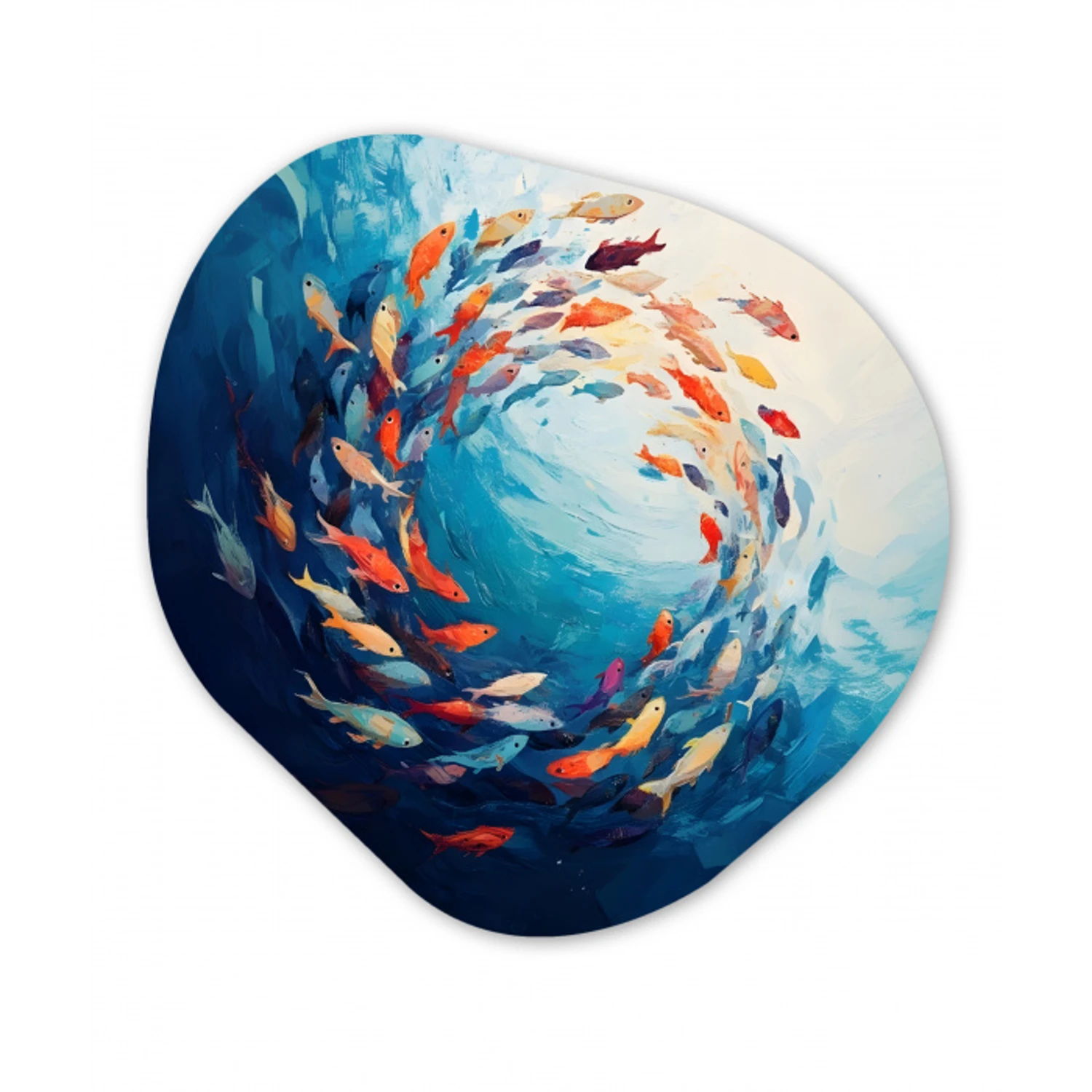 Zee - Vissen - Kleurrijk - Dynamisch Wandcirkel Organisch Forex 3mm klein -3d