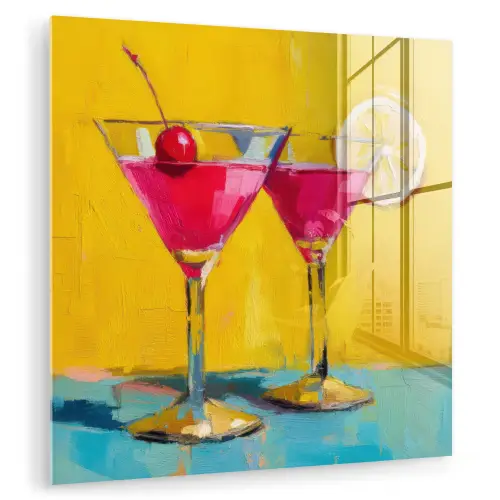 Glazen - Cocktail - Citroen - Kers plexiglas 5mm klein -zzzproduct_nieuw