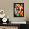 Schilderij - Abstract - Bloemen - Roze fotolijst zwart zonder passe partout klein -sfeer1