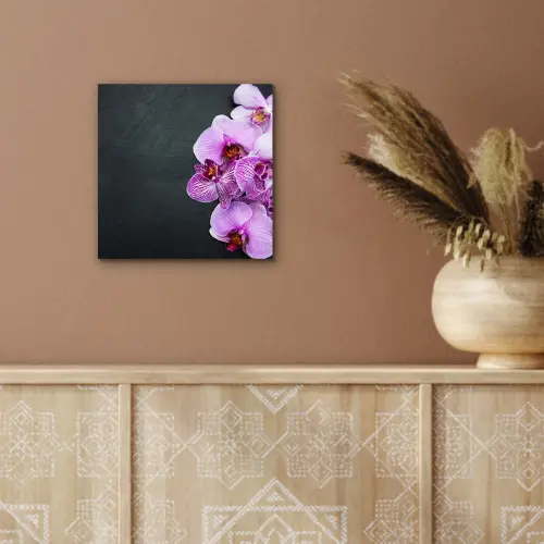 Orchidee - Bloemen - Roze - Flora aluminium wit klein -sfeer4
