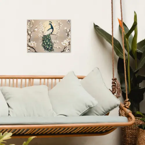 Pauw - Tak - Bloemen tuinposter los doek klein -sfeer7