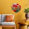 Klaproos - Bloemen - Rood - Paars - Weide Wandcirkel Organisch Forex 3mm klein -sfeer4
