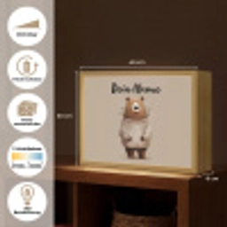 Beer - Witte bloemen - Knus Light Box met batterij (Wandlamp kind) middel -USP_websiteoverzichtDE