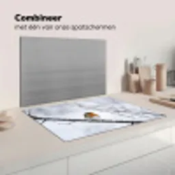 Roodborstje - Tak - Sneeuw - Winter - Levendig Inductie beschermer vinyl 3mm klein -wsfeer7_website