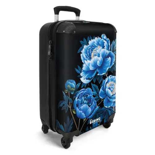 Vintage bloemen - Pioenrozen blauw NBS - Handbagage koffer - Kinderen Unisex middel -productfoto_3d