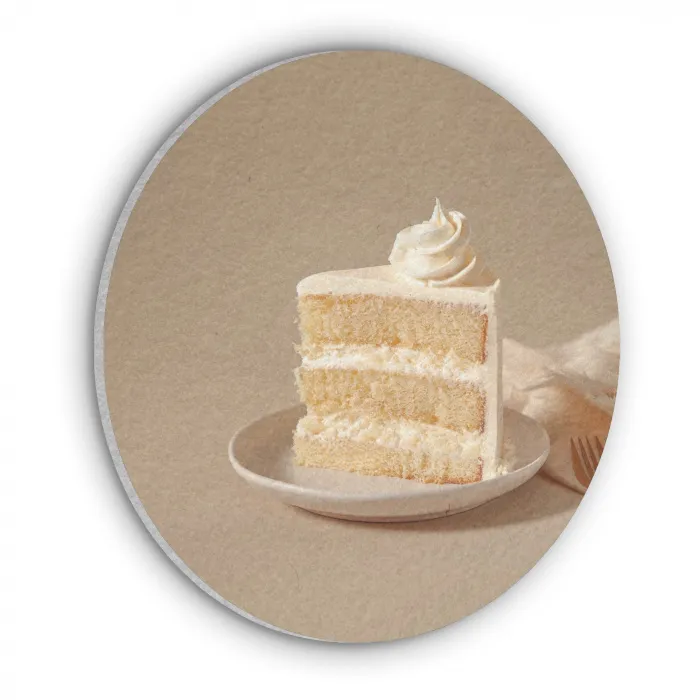 Vanilletaart - Cake - Romig Akoestische PET Vilt - Rond klein -3d
