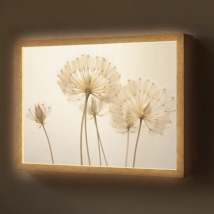 Zonlicht - Paardenbloem - Botanisch - Bloemen Light Box met batterij (Wandlamp) middel -z3d_website