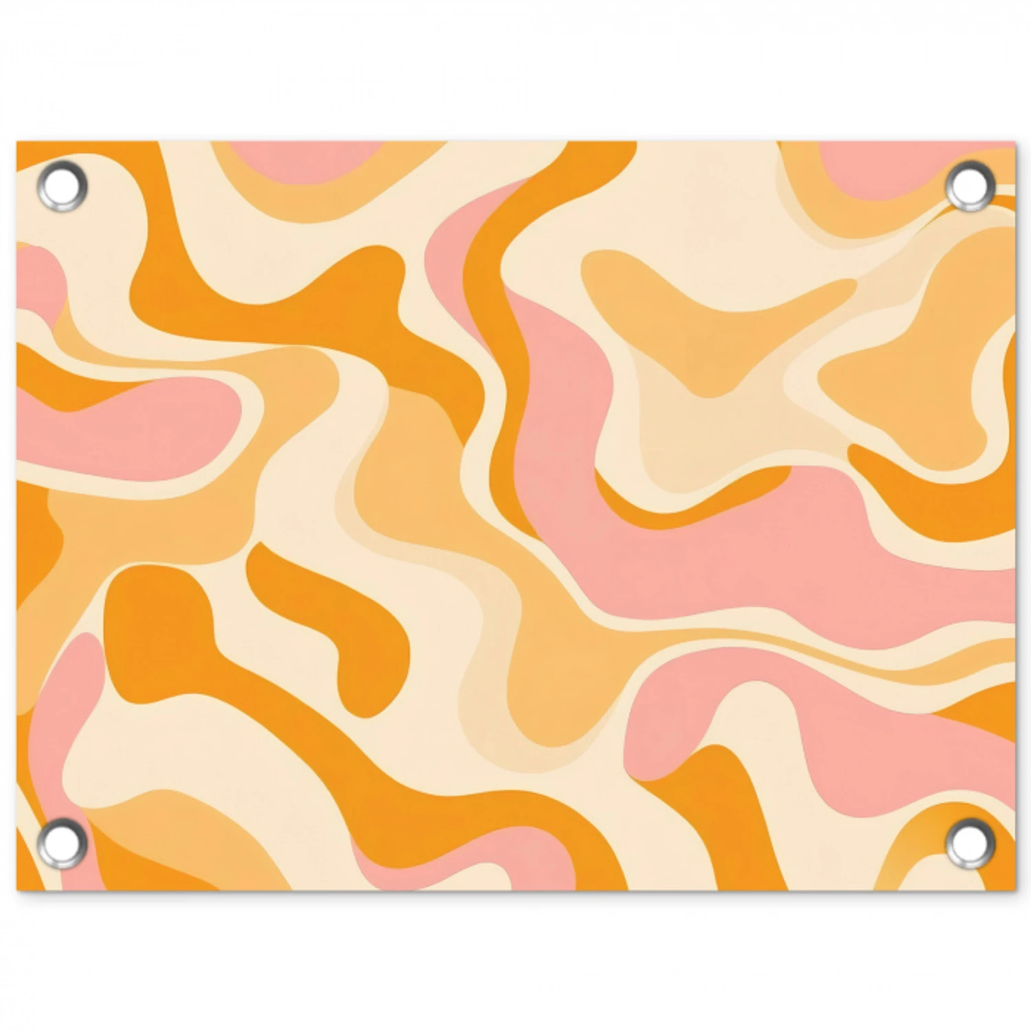 Abstract - Golvend - Oranje tuinposter los doek klein -3d