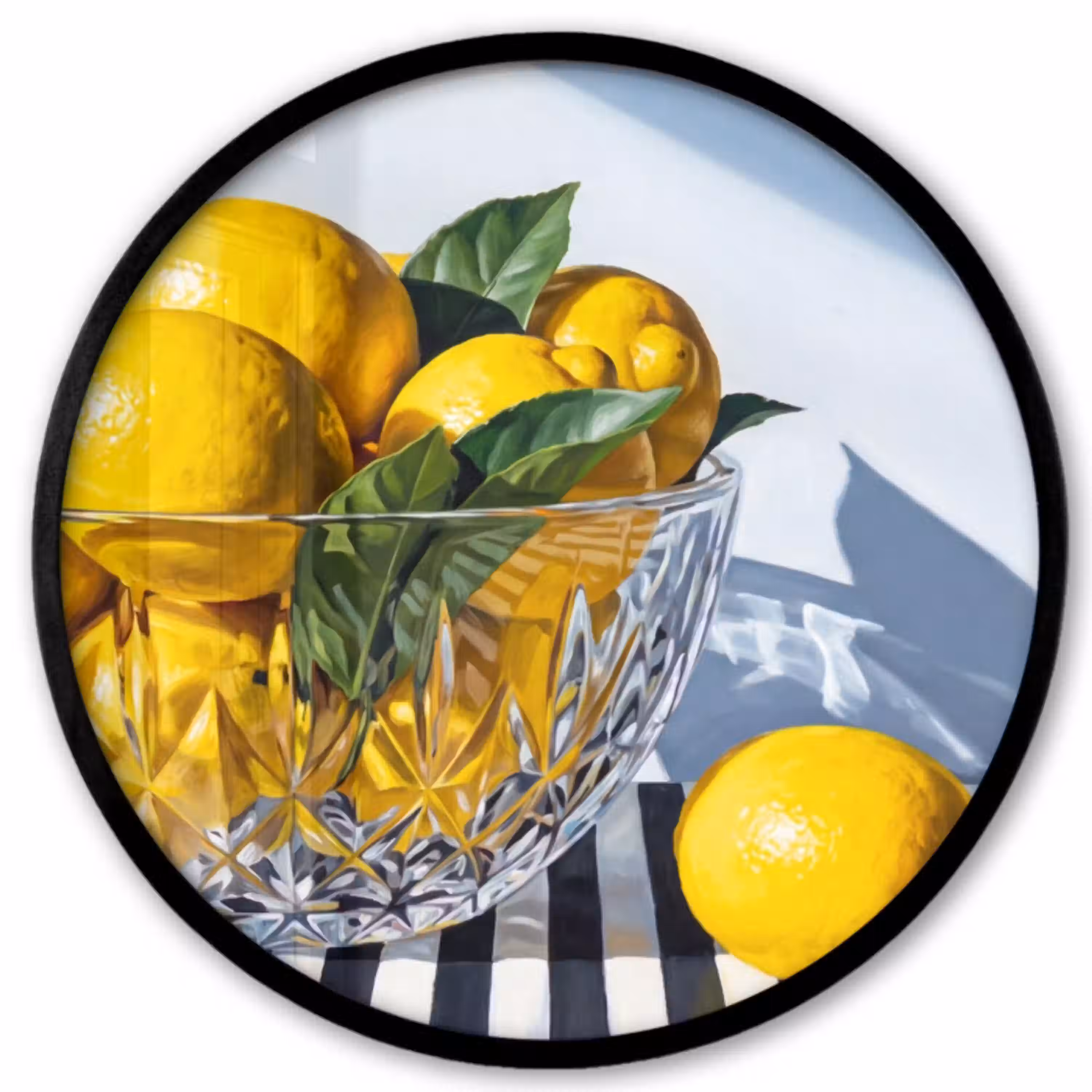 Citroenen - Fruit - Geel Fotolijst rond zonder passe partout klein -3d