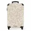Patroon van vlinders in beige NBS - Handbagage koffer - Unisex middel -productfoto_recht