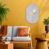 Bloem - Minimalistisch -Wit Wandcirkel Ovaal Forex klein -sfeer4
