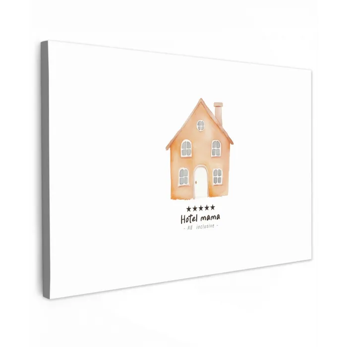 Oranje - Huisje - Quote - Hotel canvas 2cm klein -z3d
