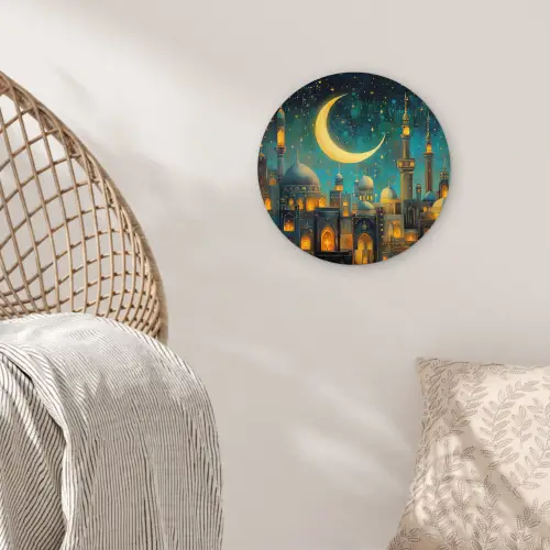 Islamitisch - Moskee - Ramadan - Islam Wandcirkel kunststof plaat 5mm dik klein -sfeer5