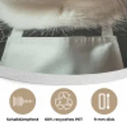 Kat - Kokskleding - Zwart - Wit Akoestische PET Vilt - Rond klein -closeup_DE