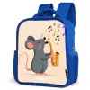 Muis - Saxofoon - Muziek Kinderrugzak - Blauw middel -schuin