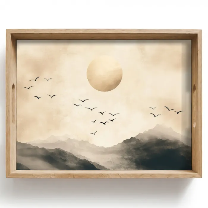 Landschap - Japandi - vogel Dienblad Rechthoek middel -z3d_shopping