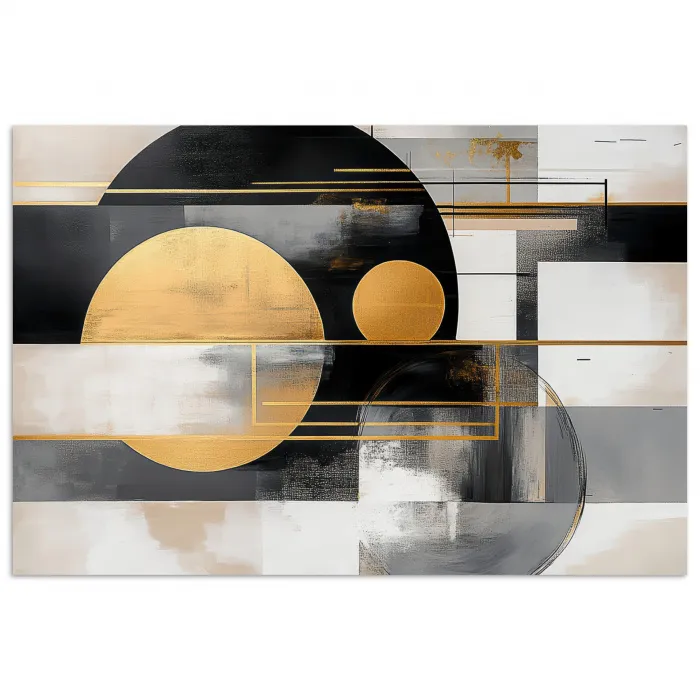 Abstract - Goud - Zilver - Vormen - Aesthetic - Modern poster papier klein -3d