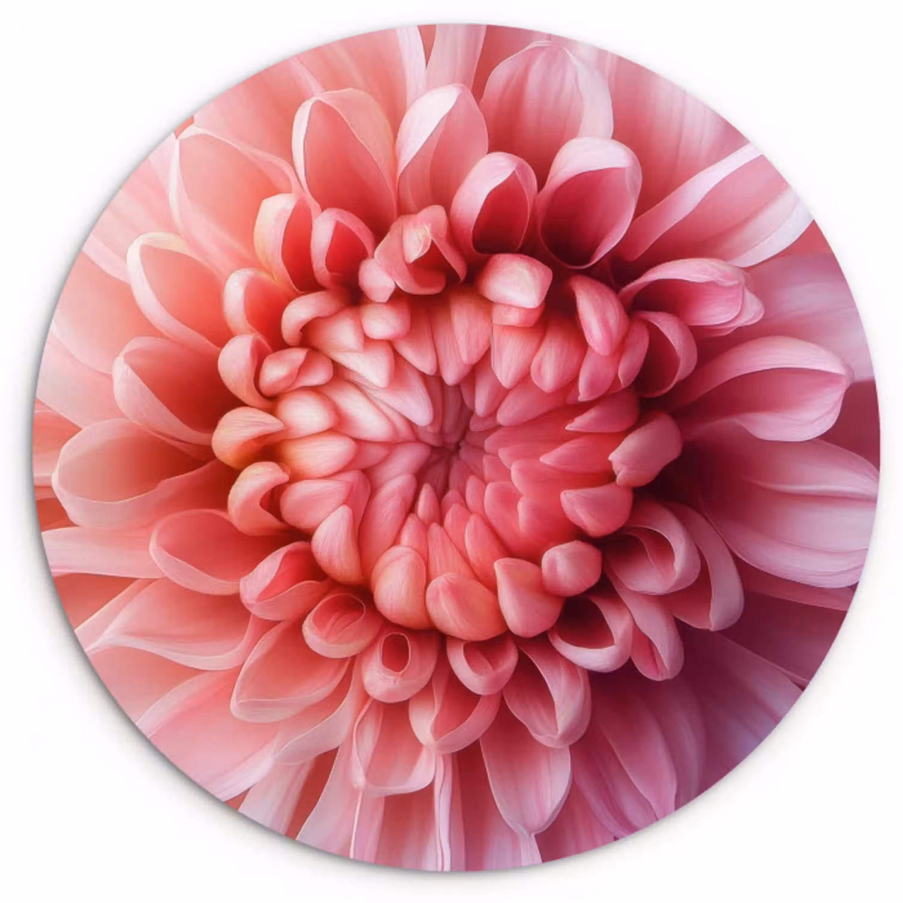 Dahlia - Bloem - Close up - Roze Wandcirkel plexiglas klein -3d